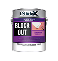 PAINT HEADQUARTERS INC Block Out® Interior Primer is a modified synthetic primer-sealer carried in a special solvent that dries quickly and is effective over many different stains, including: water, tannin, smoke, rust, pencil, ink, nicotine, and coffee. Block Out primes, seals, and protects and can be used on bare or previously painted surfaces; interior drywall, plaster, wood, or masonry; and exterior masonry surfaces. Can be used as a spot primer for exterior wood shingles/composition siding.

Solvent-based sealer
Seals hard-to-cover stains
Quick-dry formula allows for same-day priming and topcoating
Top-coat with alkyd or latex paints of any sheenboom